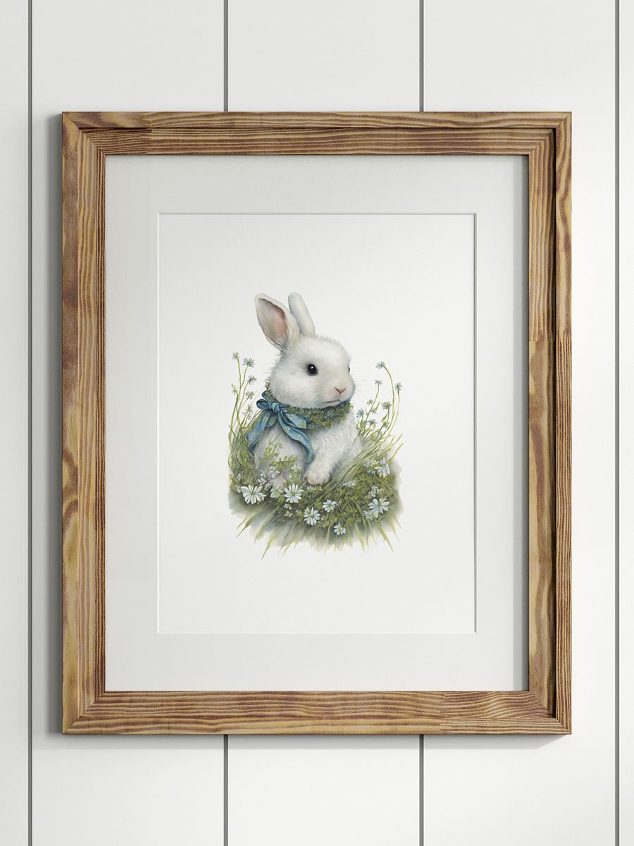 Watercolor Woodland Bunny Print 2 product image (1)
