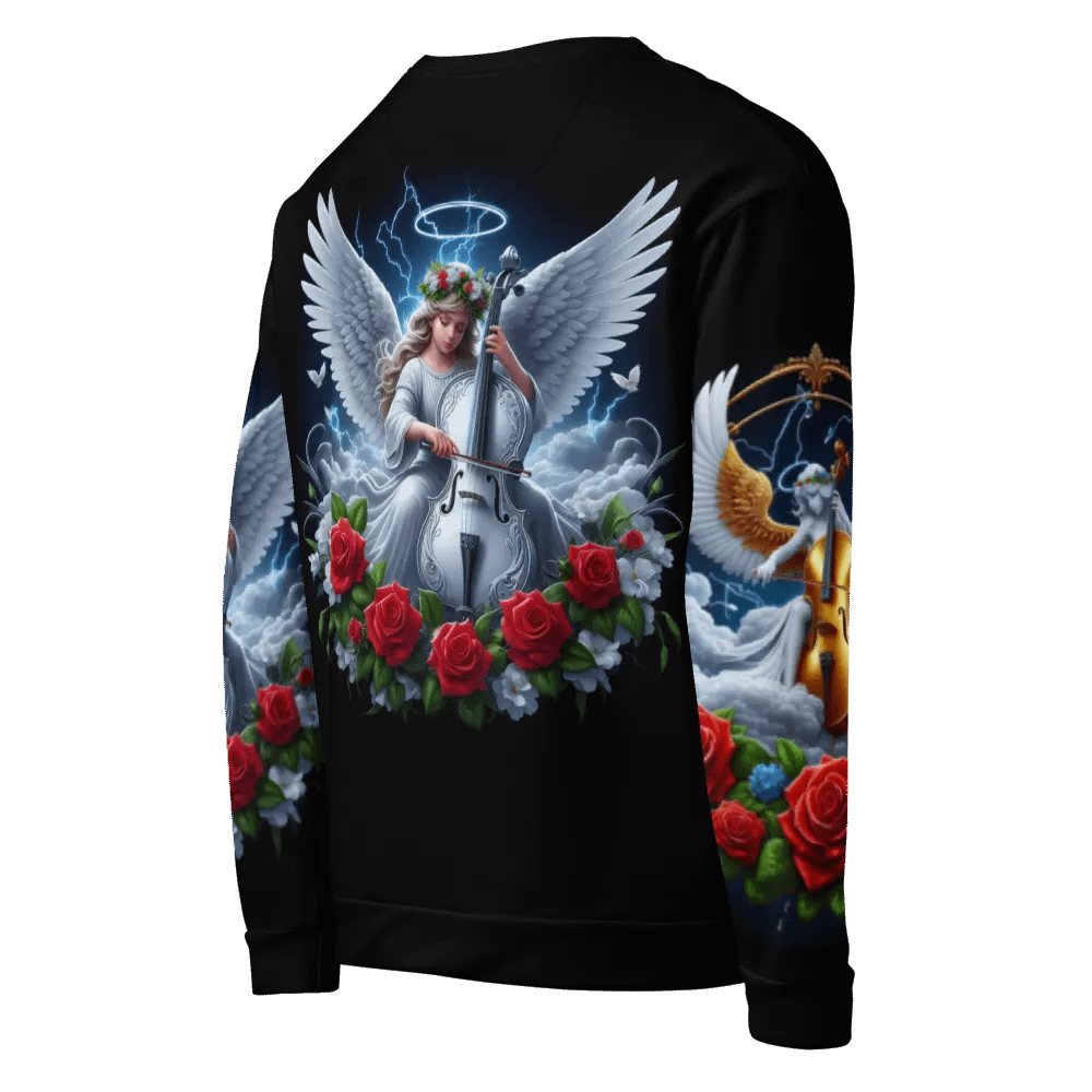 Angels making Music with a Cello - All-Over Unisex Sweatshirt #1 product image (8)