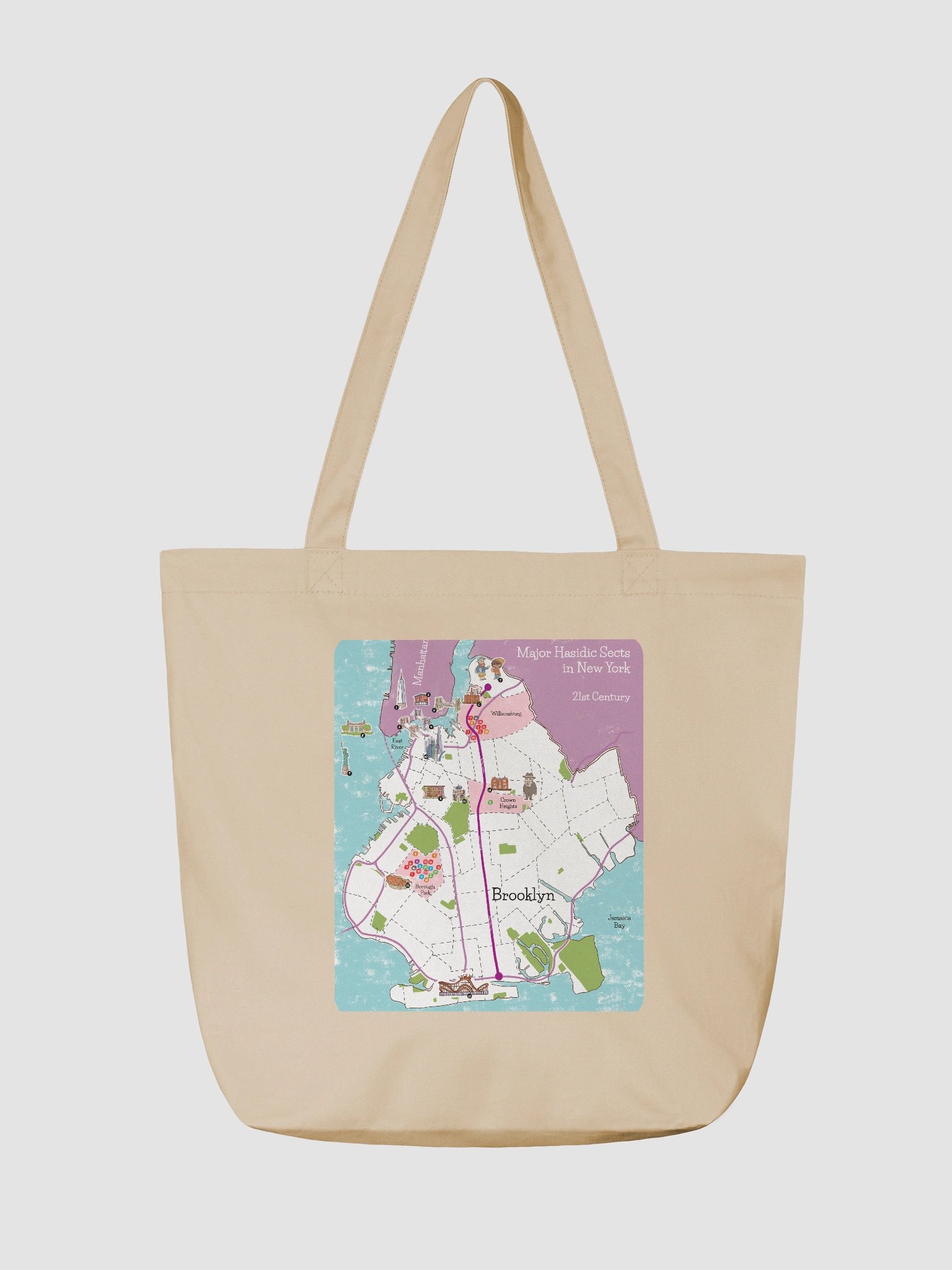 Hasidic Sects of NY Map Tote product image (2)