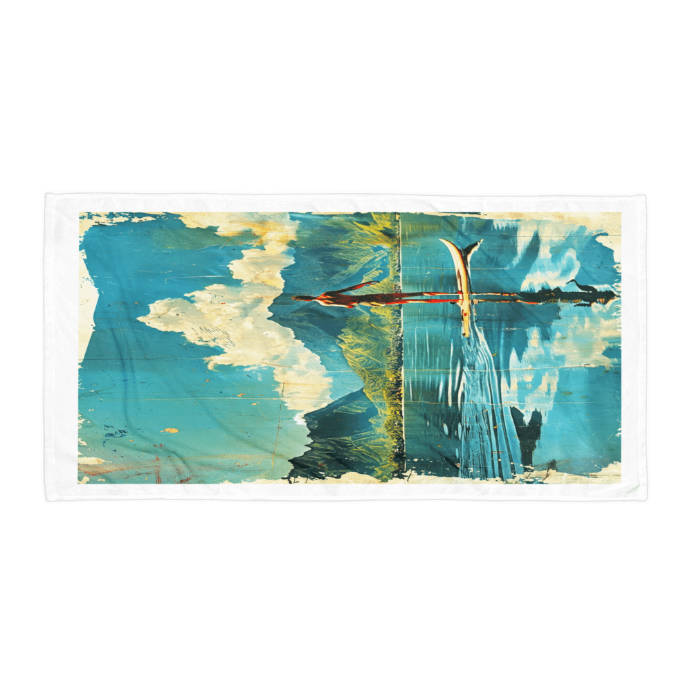 ISLAND DREAMS BEACH TOWEL – 30"x60", COTTON TERRY BACK, TROPICAL VISTA REPEAT product image (1)