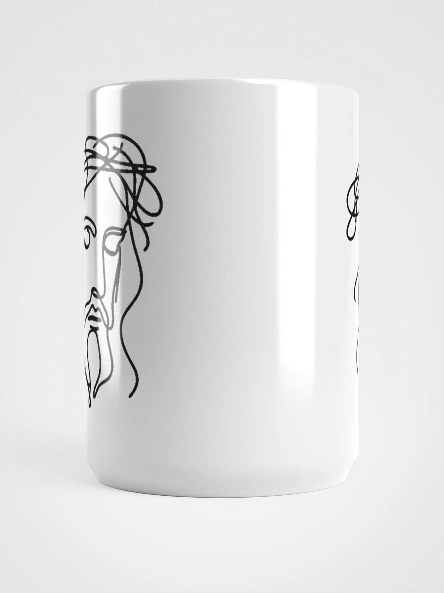 Jesus Line Art - Faith-Inspired White Glossy Mug product image (5)