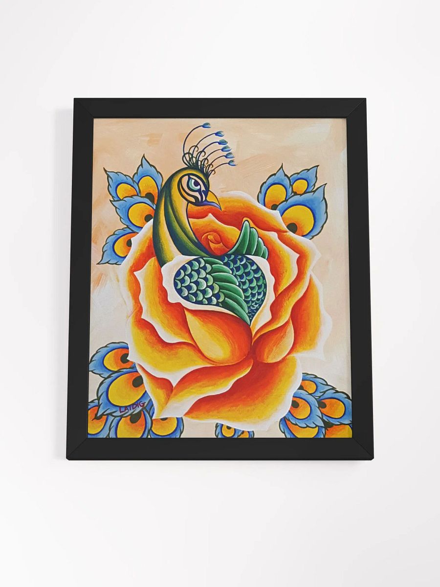 Peacock Orange Rose Framed Print product image (40)
