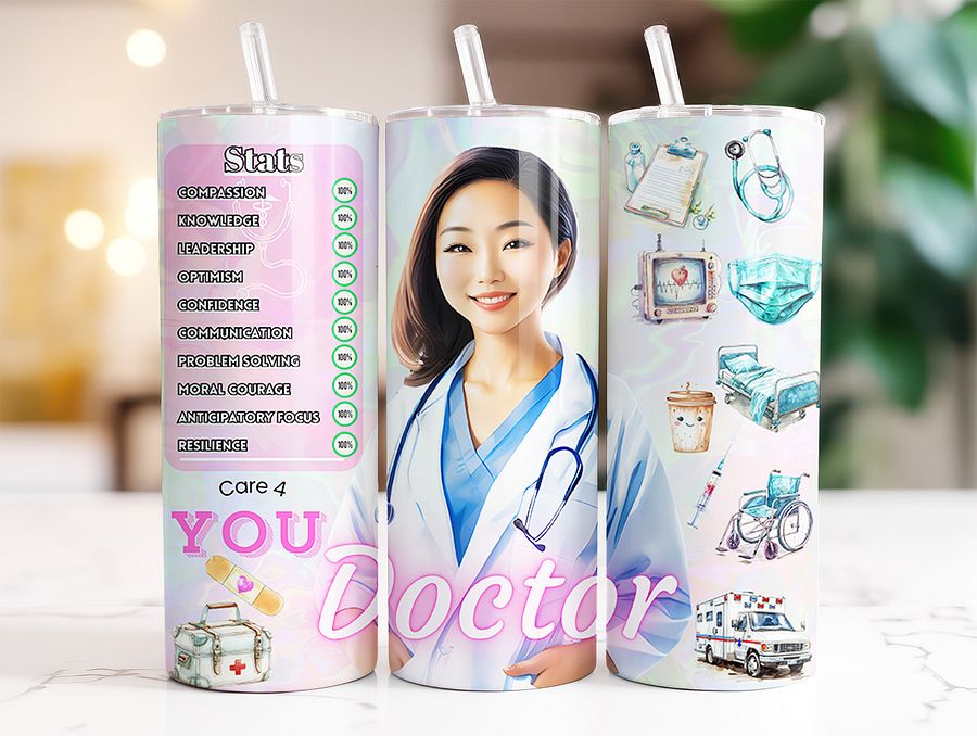 Asian Doctor 20 oz Skinny Stainless Steel Tumbler product image (2)