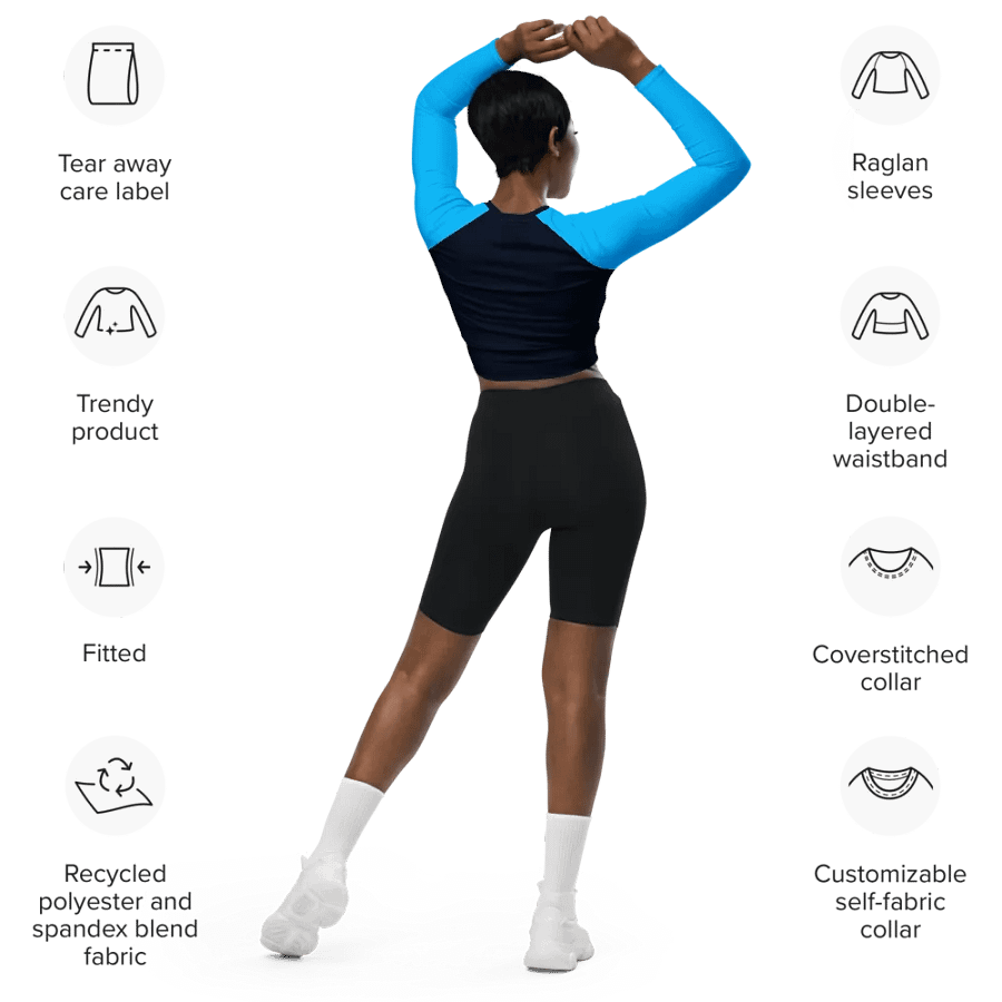 Sassy Blue Block Crop Shirt product image (3)