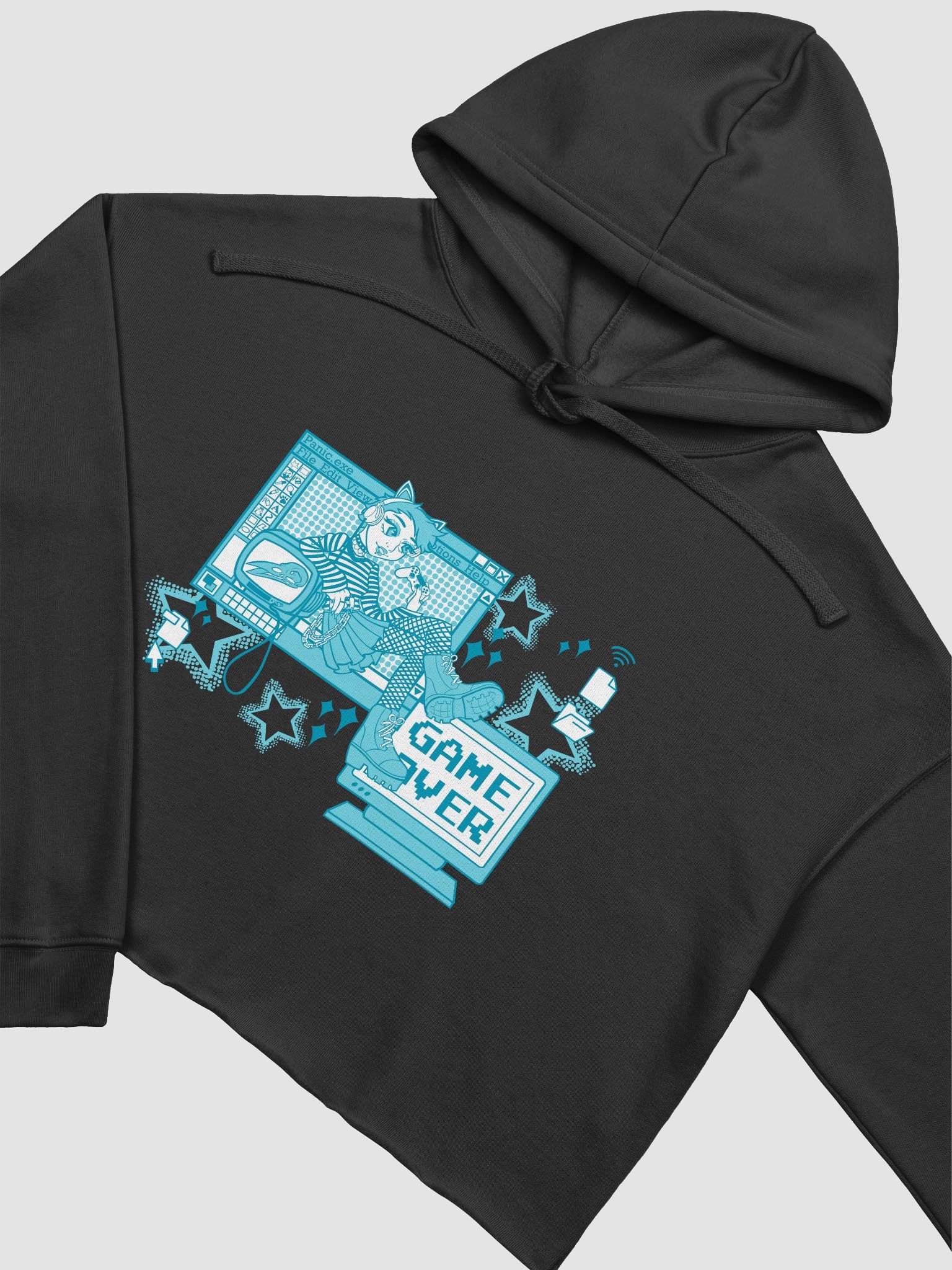 Blue Game Over Cropped Hoodie product image (17)