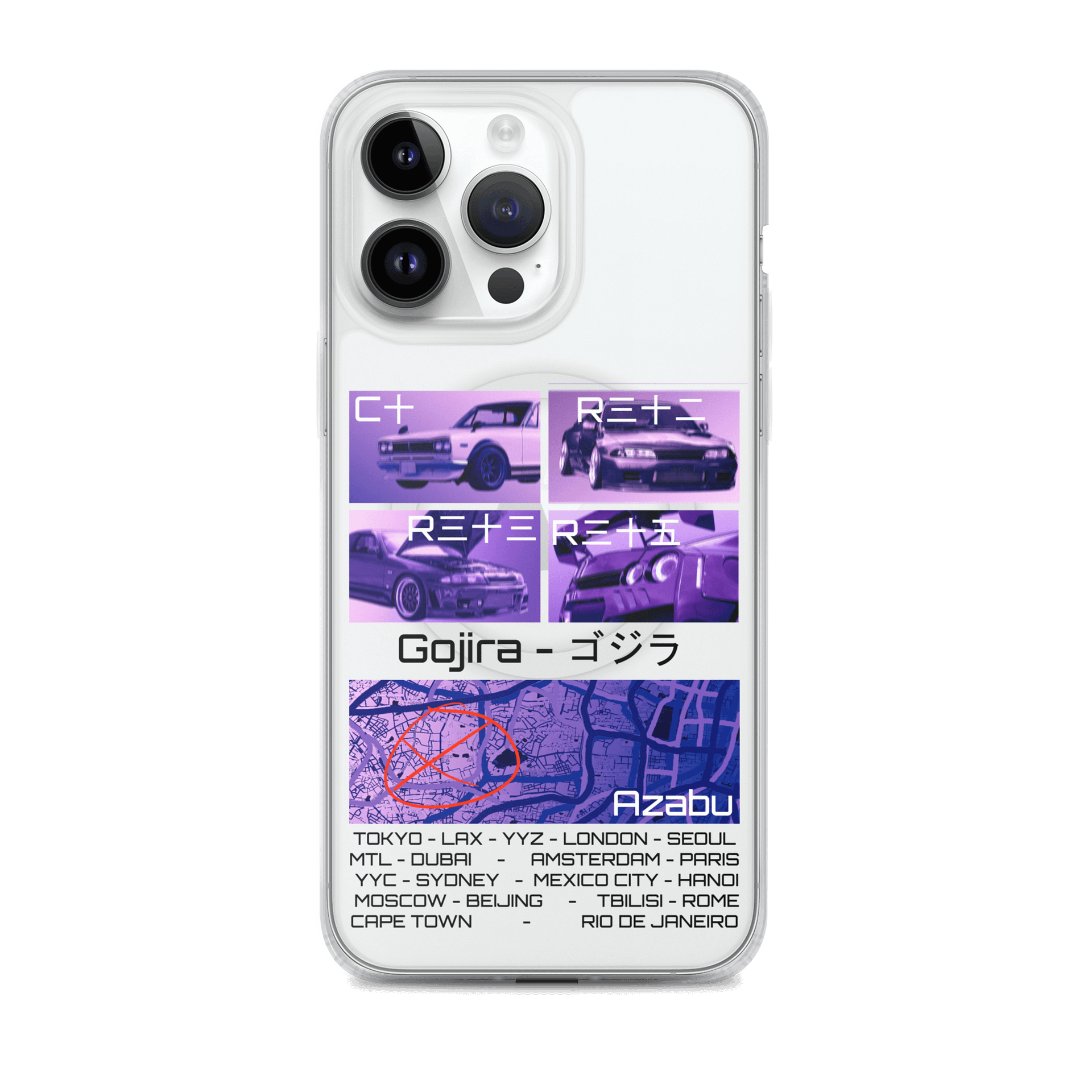 Gojira-Birthplace, List of Cities (Black) | Phone Case product image (1)