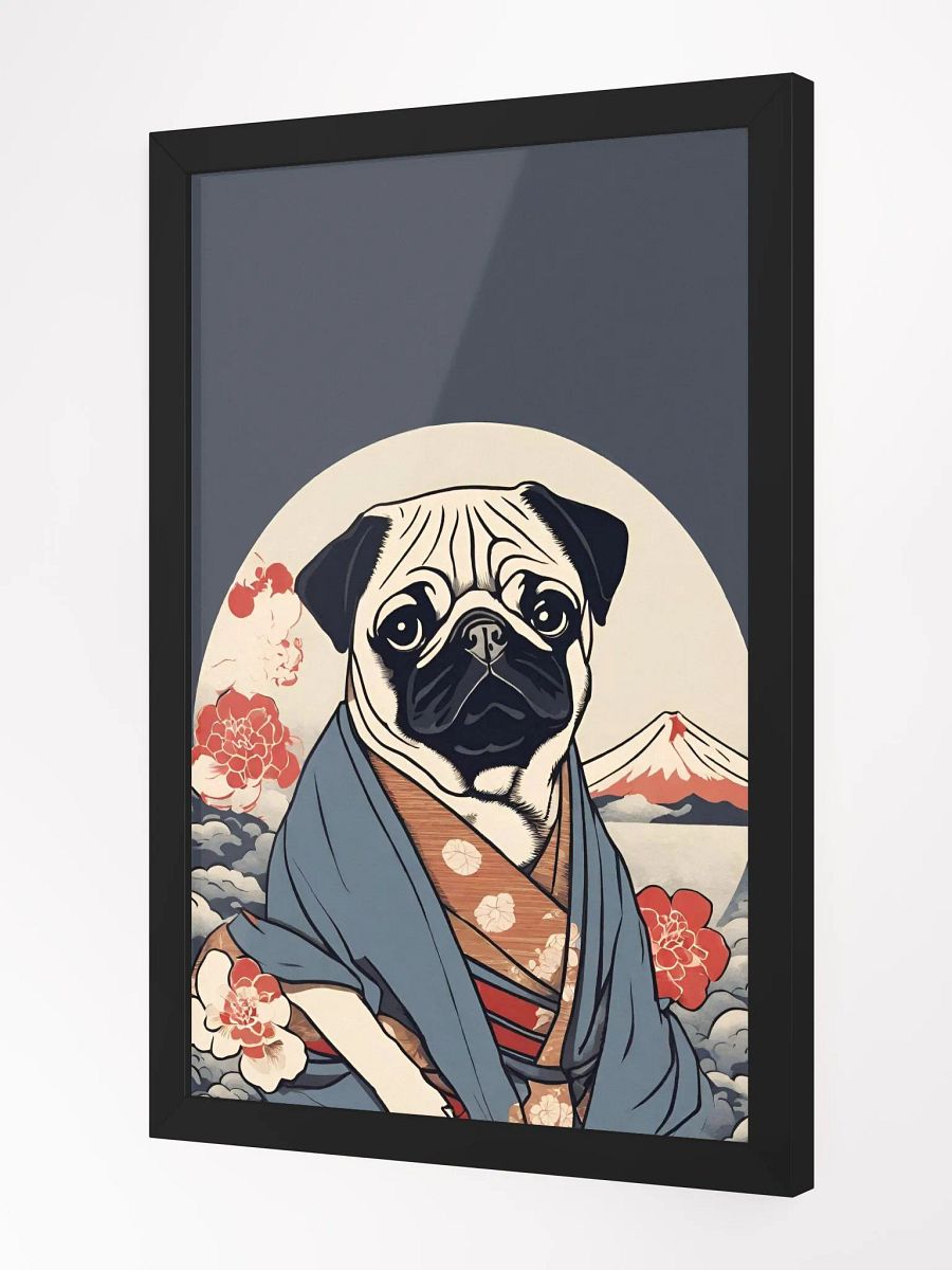 Pug Ukiyo-e style Framed High-Quality Poster product image (8)