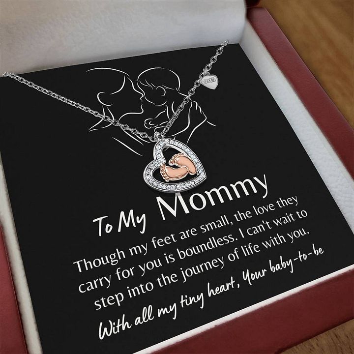 To My Mommy - Baby Feet Heart Necklace - Boundless Love product image (2)