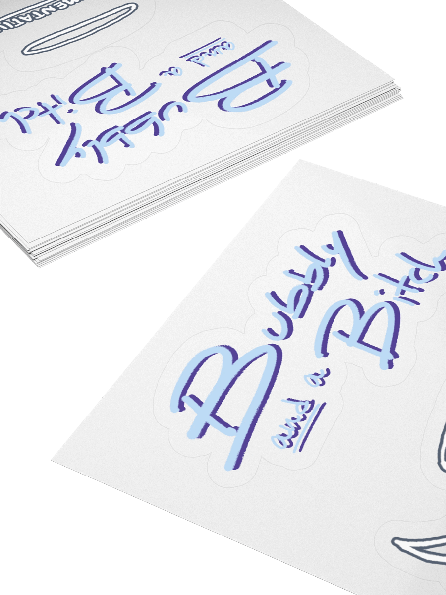 Bubbly and a B (blue and purple shadow design) sticker pack product image (10)