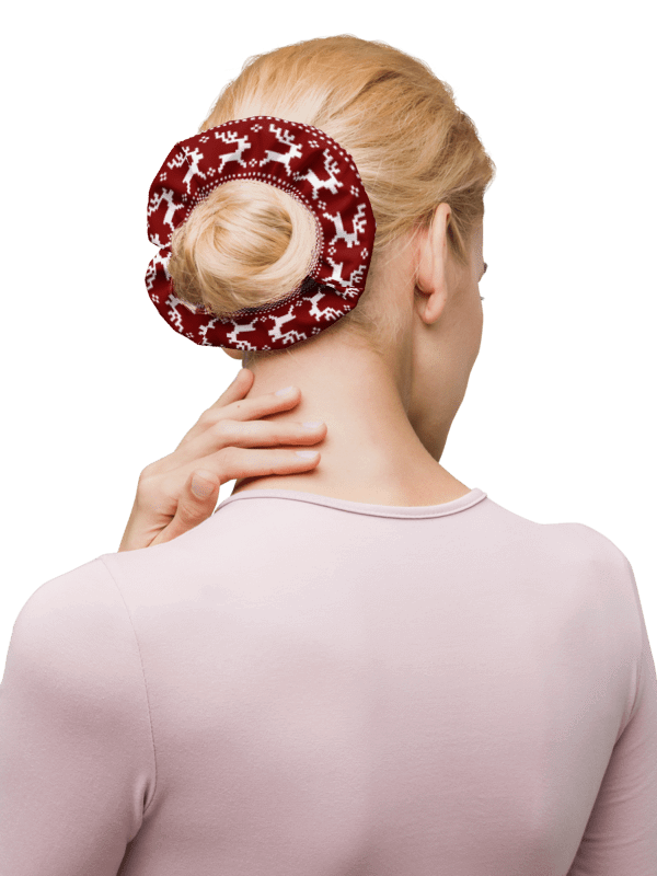 Winterberry Red Reindeer Scrunchie with Bow product image (2)