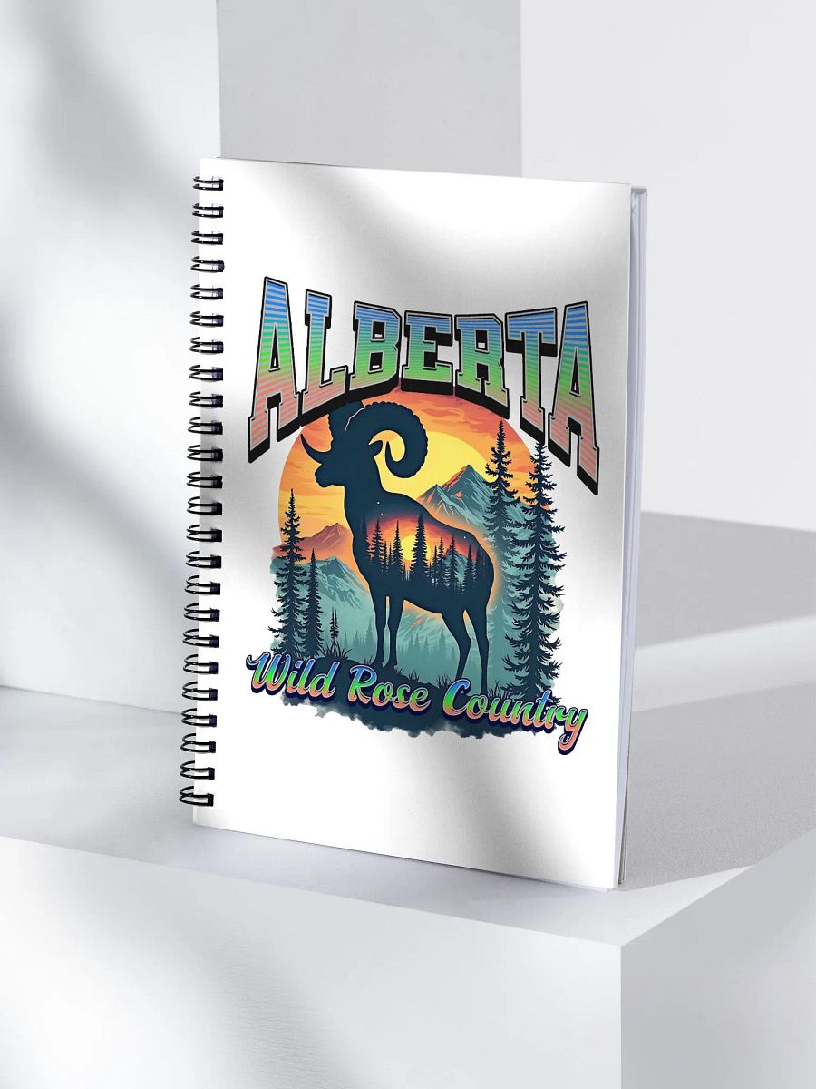 Alberta Wild Rose Country Rocky Mountain Bighorn Sheep Spiral Notebook product image (1)