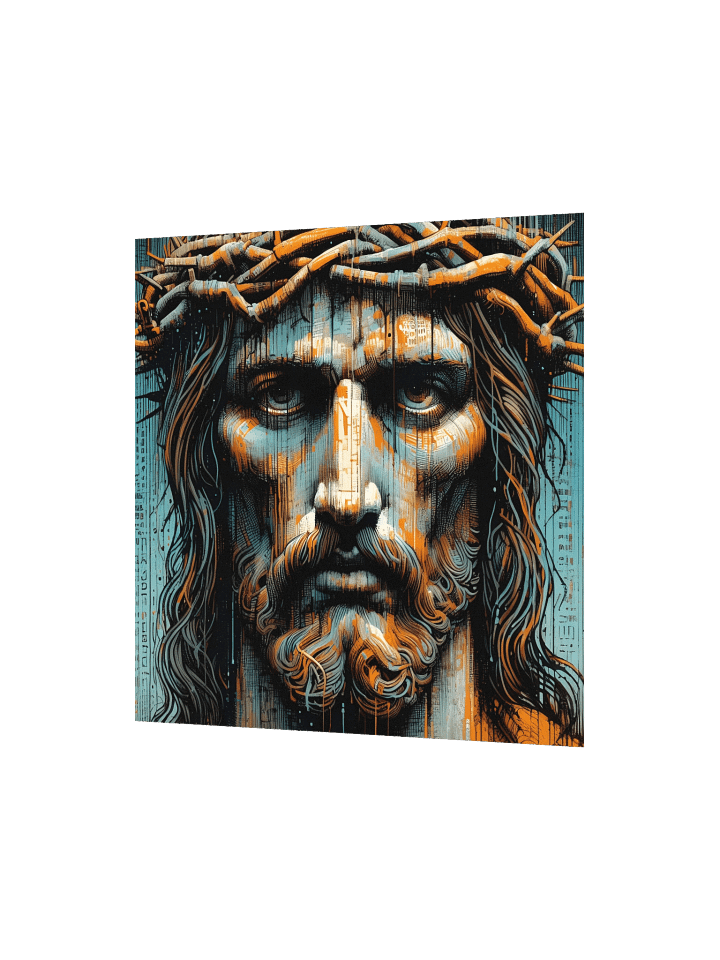 Jesus Christ Crown of Thorns Wall Art | Modern Christ Art Canvas Print for Home & Church Decor product image (6)