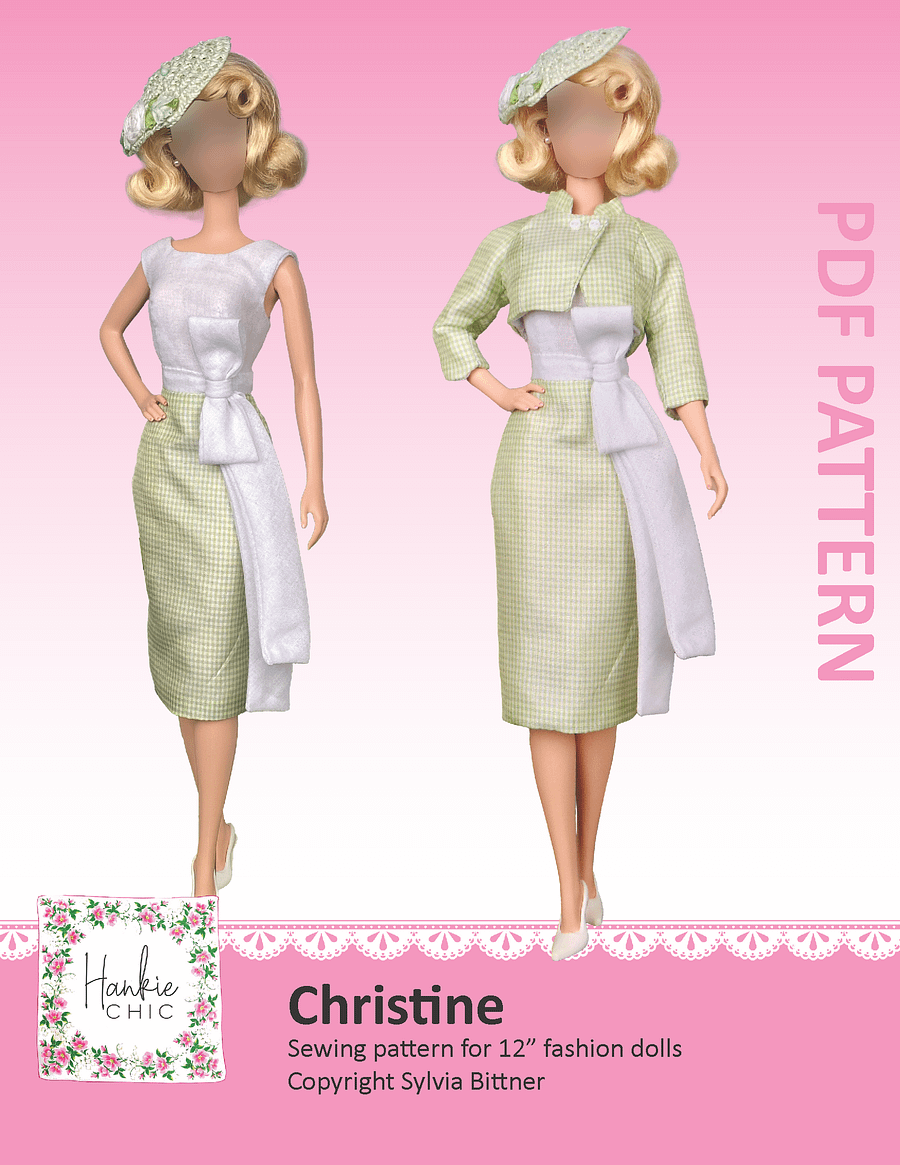 Christine sewing pattern for 12" fashion dolls product image (1)