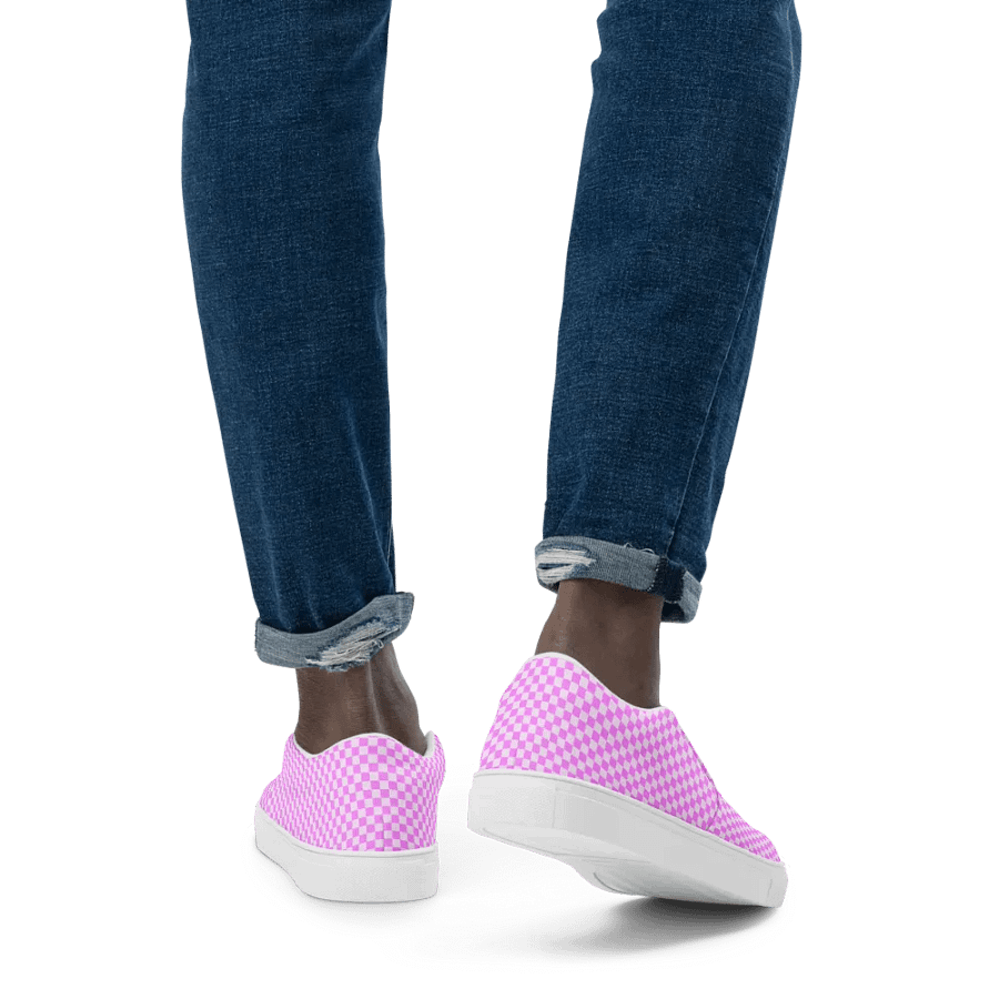 Pink Checkered Mens Slip Ons n. 29 product image (6)