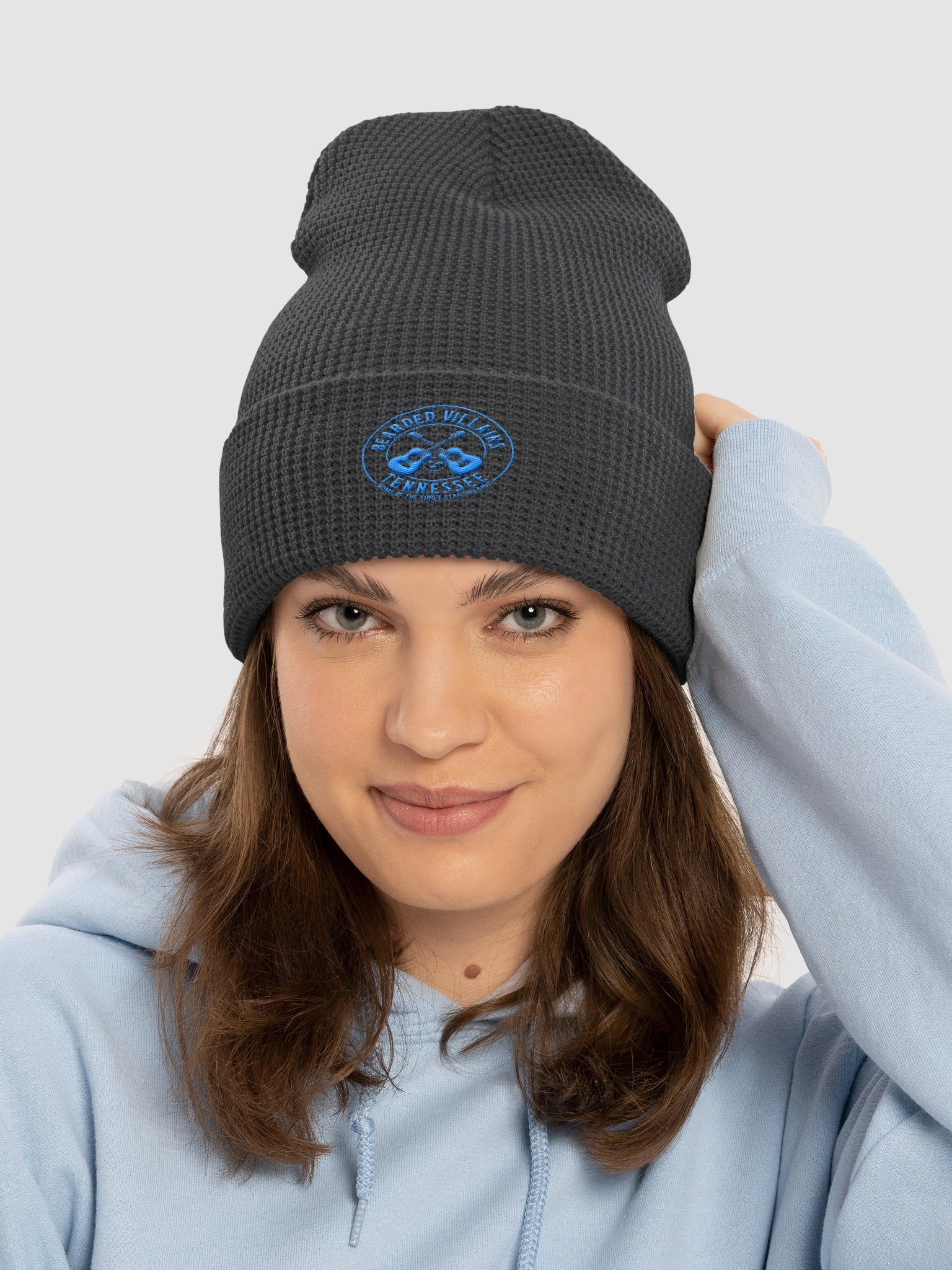 TSV Bearded Villains Tennessee Waffle Knit Beanie | Titans Blue Logo | Bold Brotherhood Style & Game-Day Comfort product image (14)