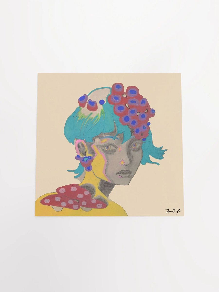 The Girl With the Mushroom Earring Square Matte Print product image (16)