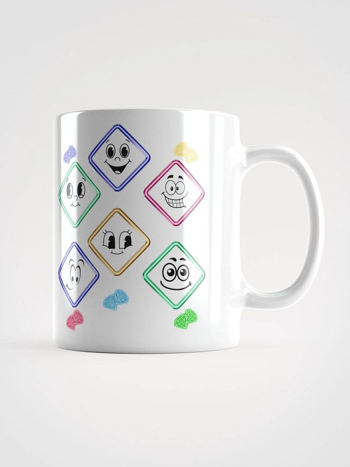 Happy Diamond Faces - Colorful Artistic White Mug product image (10)