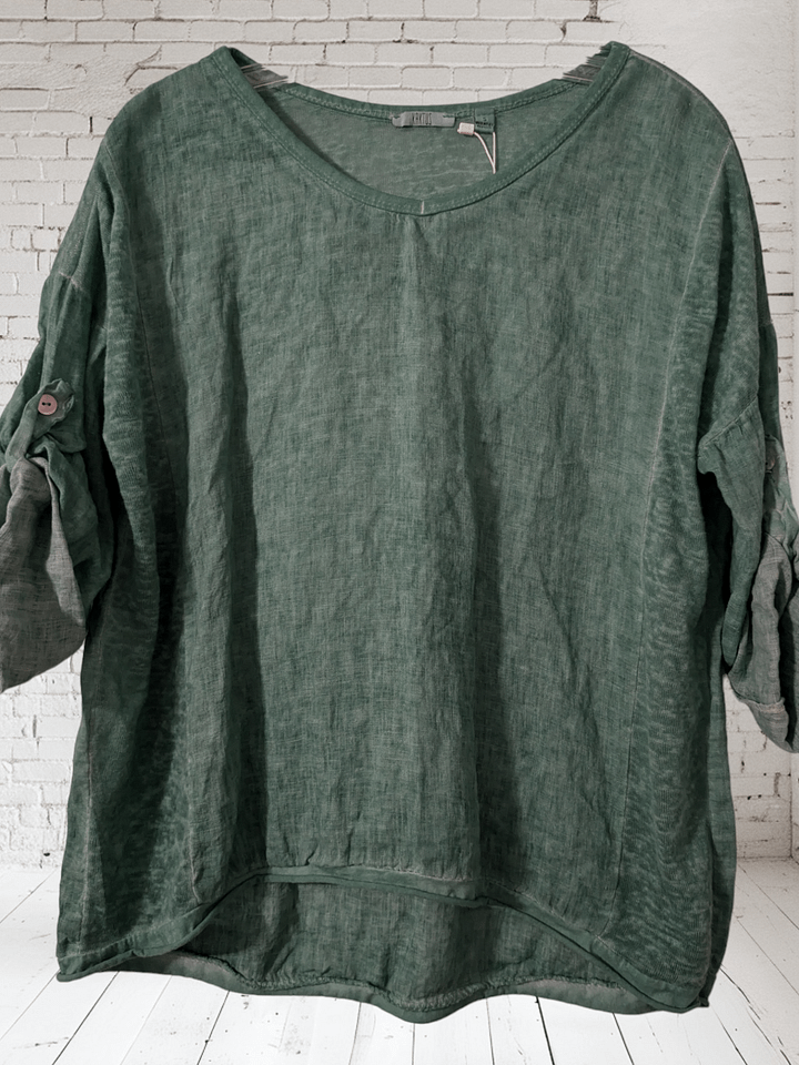 S Green Button Sleeve Tunic product image (1)