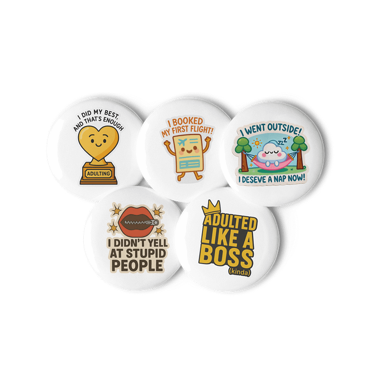 Adulted Like a Boss Pin Buttons Set product image (3)