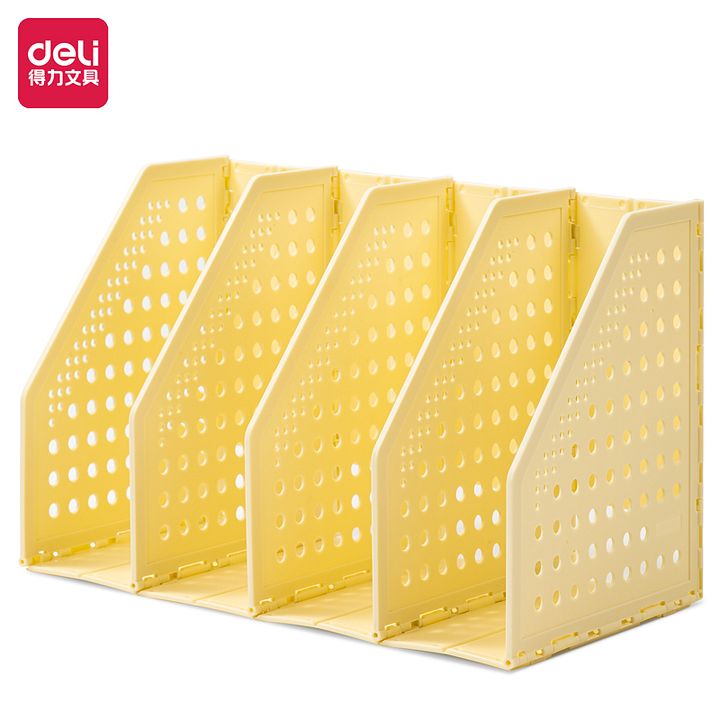 Collapsible Magazine File Holder/Desk Organizer for Office Organization and Storage with 4 Vertical Compartments, Light Blue product image (1)