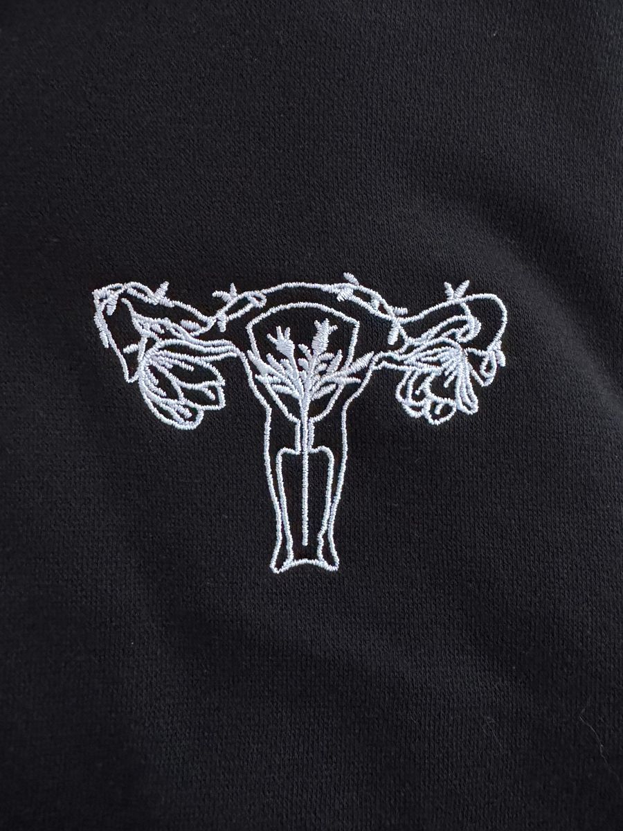 all hail the uterus (zip up, white stitching) product image (5)