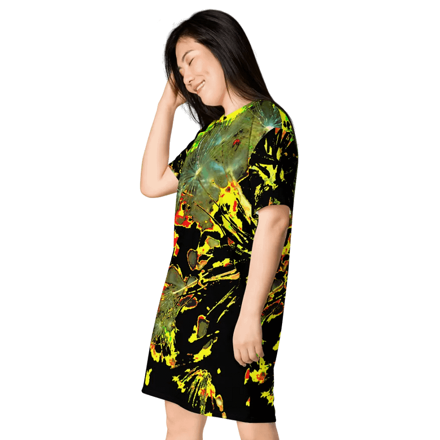Bright Abstract Dandelion Clock Ladies T Shirt Dress product image (4)