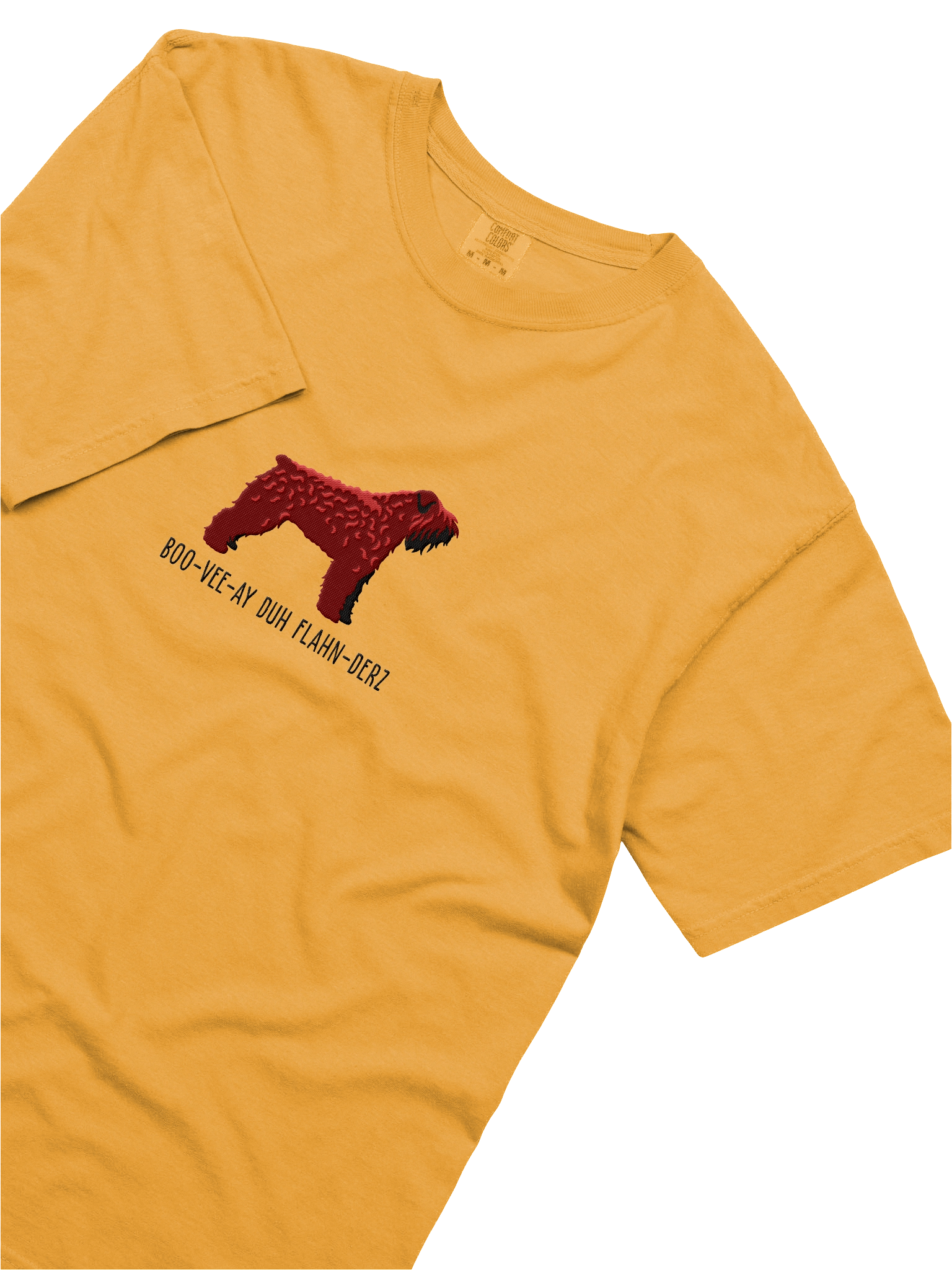 Boo-Vee-Ay Duh Flahn-Derz T-Shirt(Embroidered) of a Bouvier des Flandres(Red) product image (25)