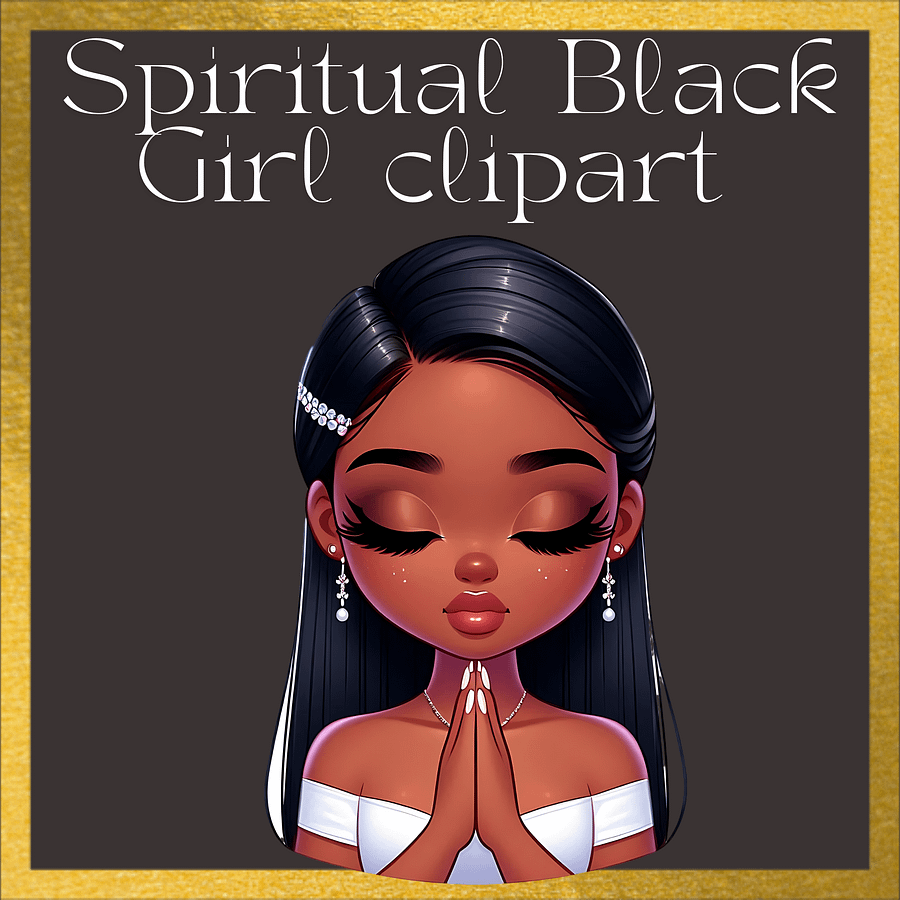 Spiritual Black Girl Clipart product image (1)