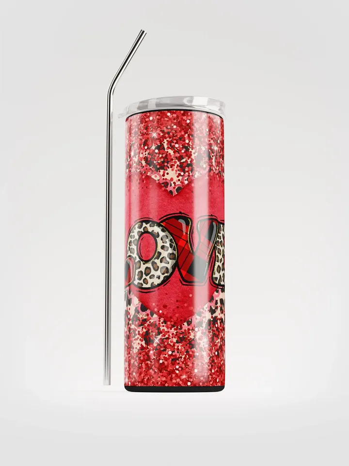 Valentine's Love Red Glitter Stainless Steel Tumbler: Spark Romance product image (1)