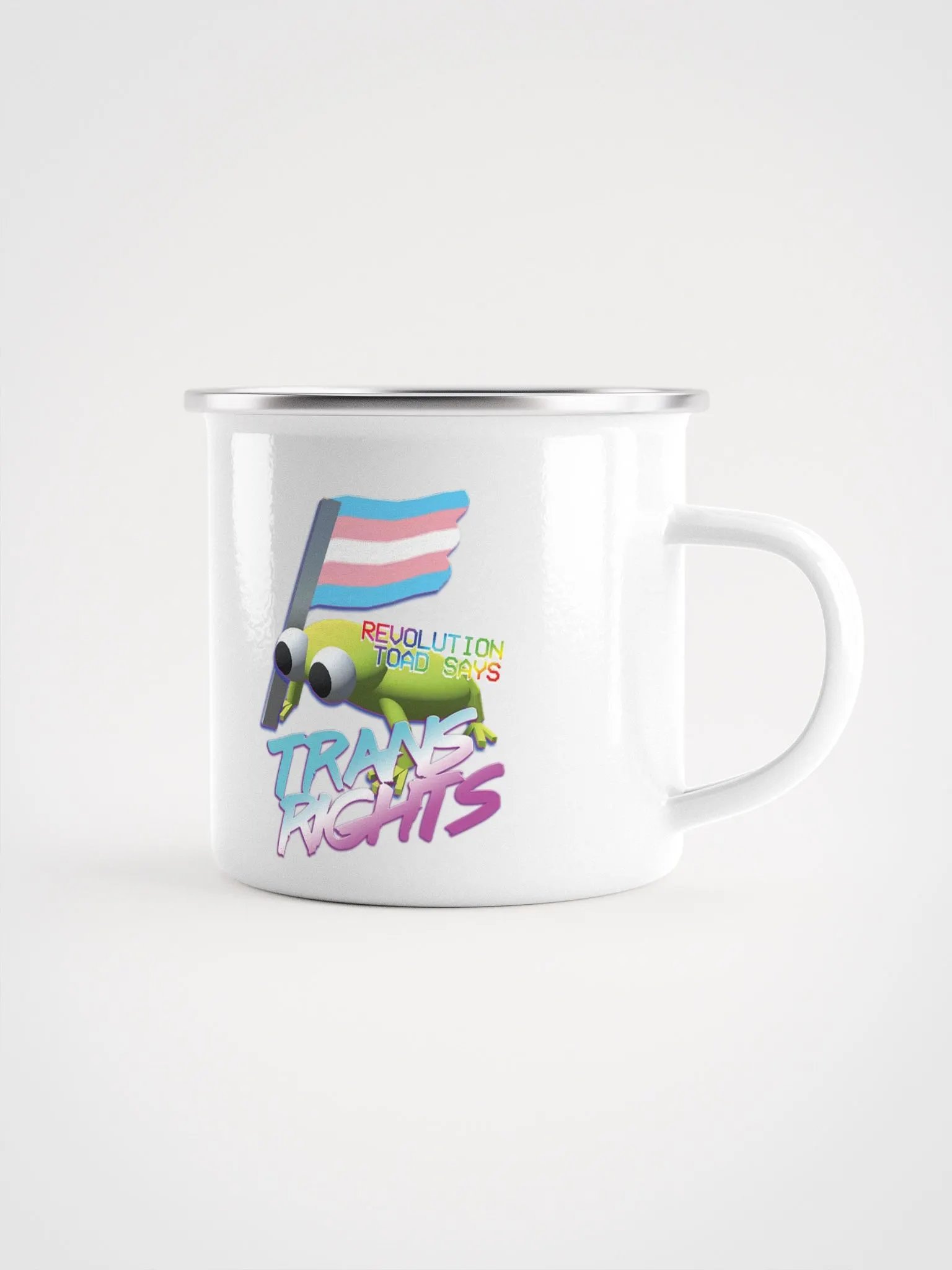 Revolution Toad Classic Trans Rights Enamel Mug product image (1)