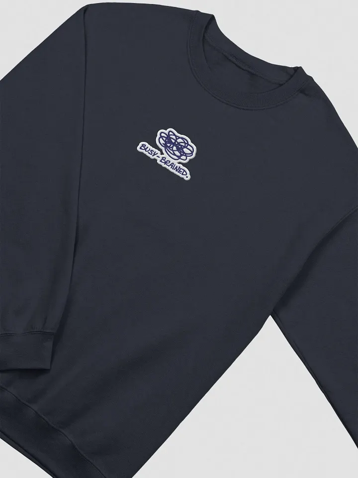 BUSY-BRAINED embroidered crewneck (blue bubble design) product image (1)