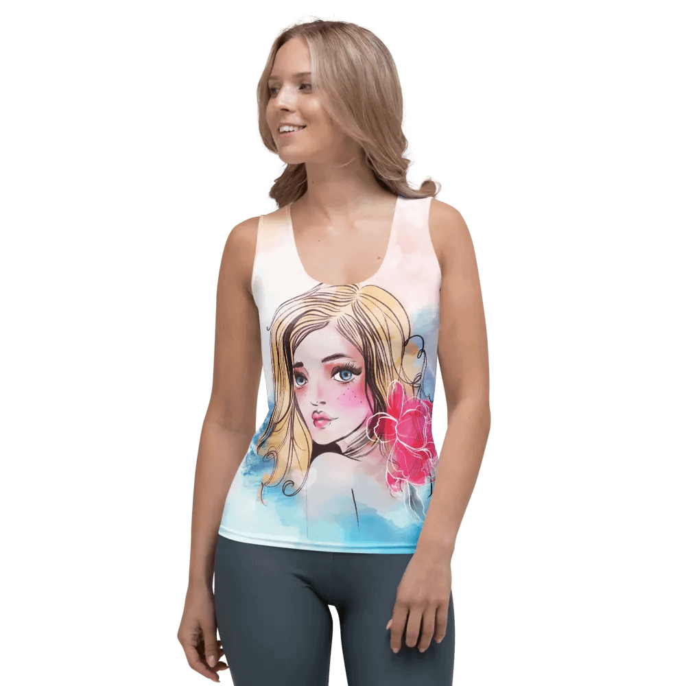 Beautiful Watercolor Girl Women's Tank Top product image (1)