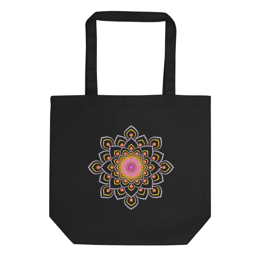 Simple Colorful Dot Mandala Eco-Friendly Organic Tote Bag product image (3)