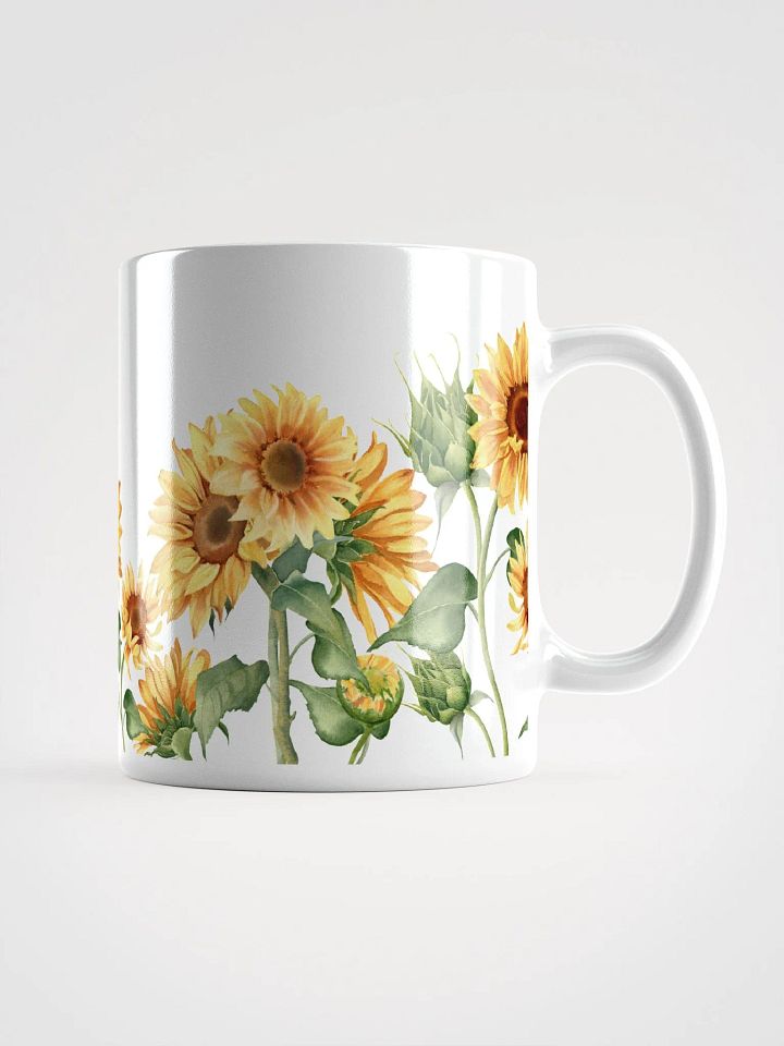 Sunflower Stalks White Ceramic Mug product image (1)
