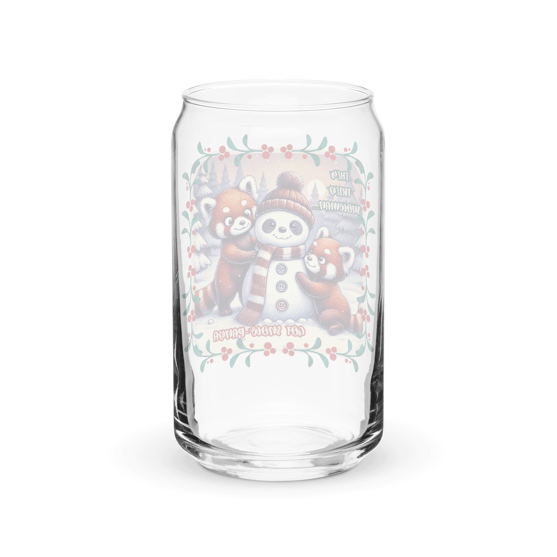 Red Panda Snow Day Can Glass product image (2)