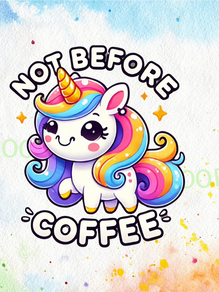 Not Before Coffee Unicorn – Instant Download Graphic Design product image (1)
