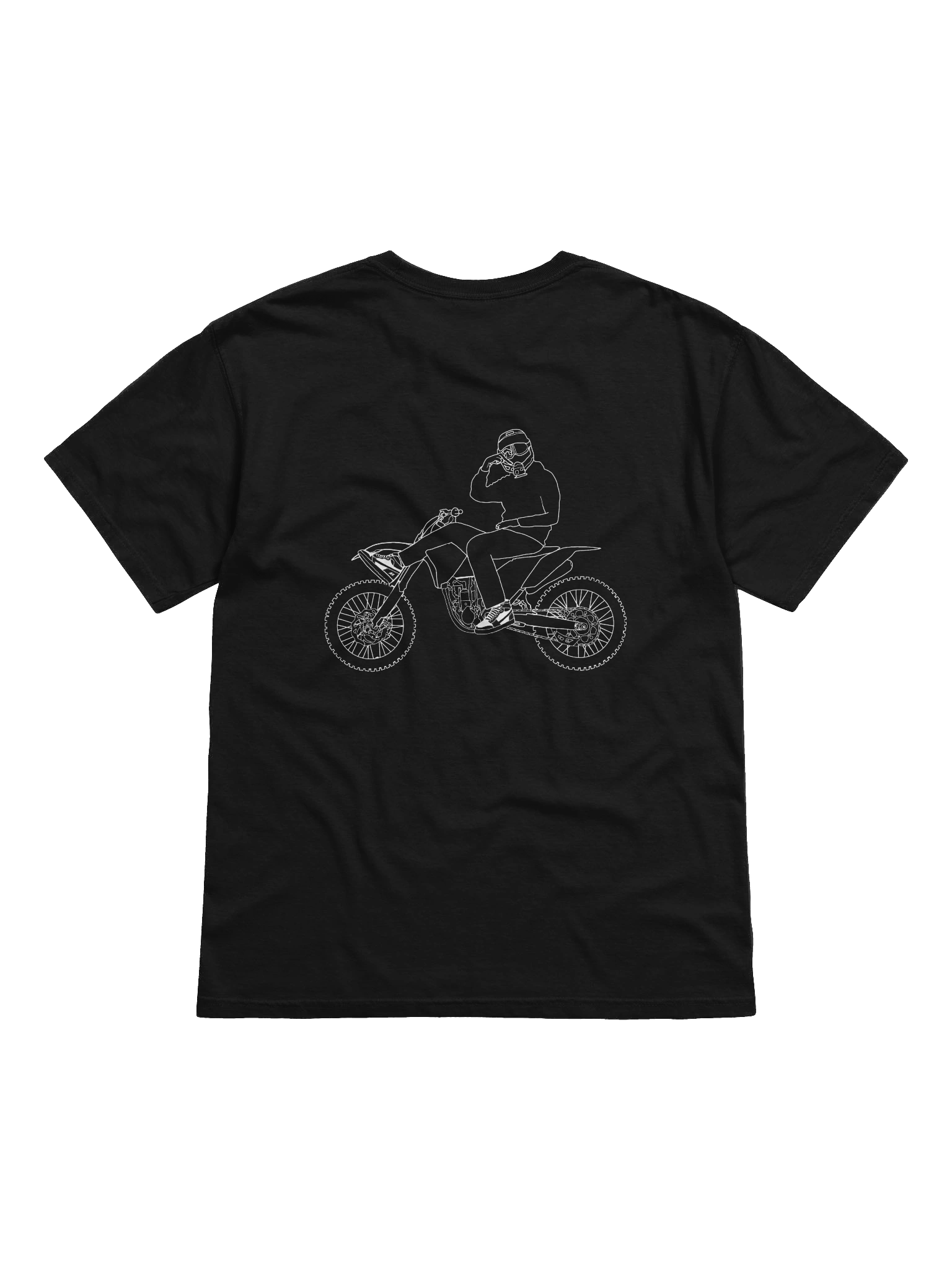 Bike and signature outline (White) | Shirt product image (1)