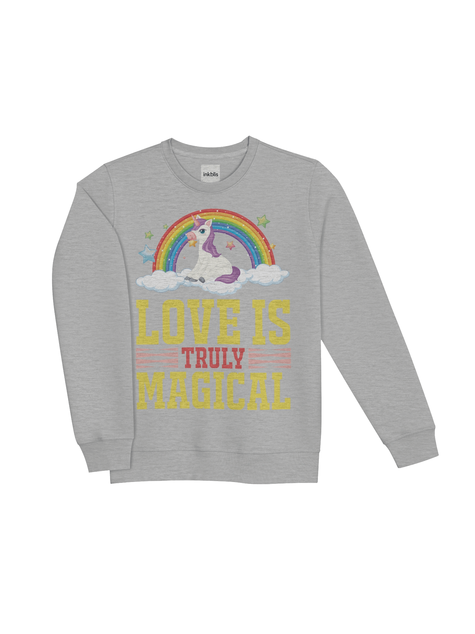 Cute Unicorn “Love Is Truly Magical” Rainbow Sweatshirt product image (15)