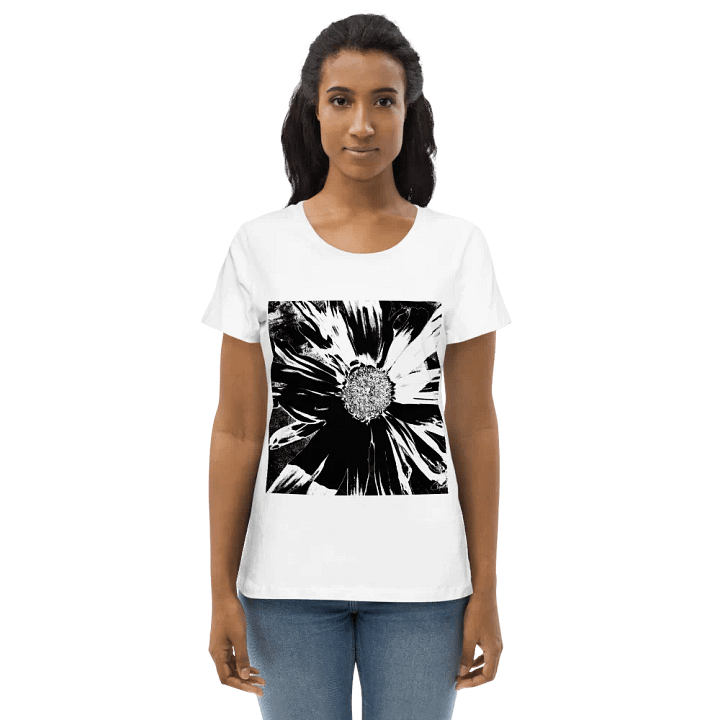 Dark Monochrome Daisy on a Dark Abstract Background Women's T Shirt product image (2)