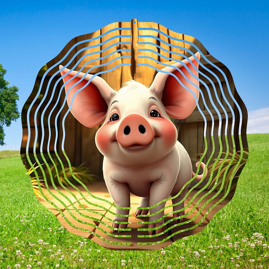 Sweet Piglet Wind Spinner Design PNG product image (1)