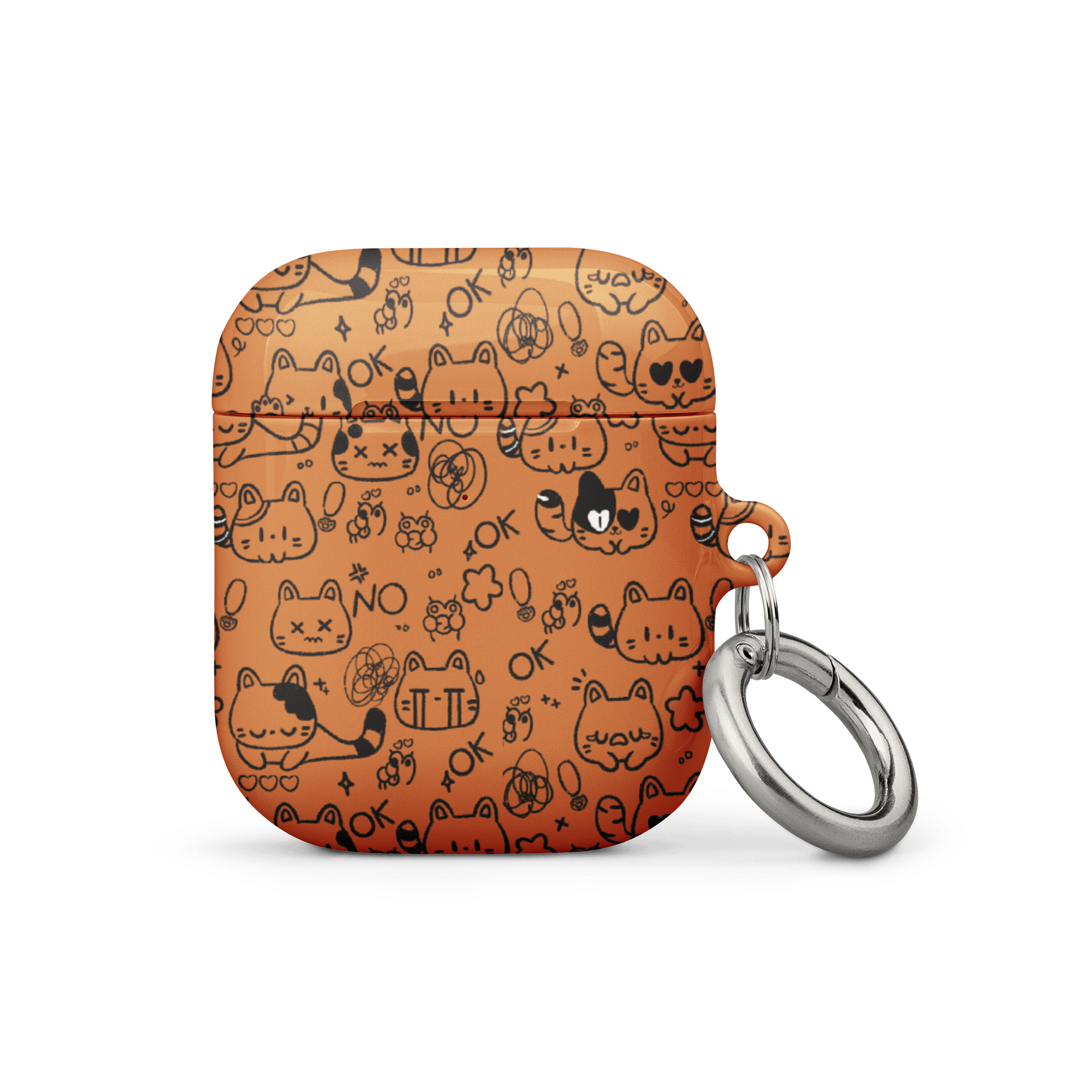 Cute Cat Doodles - Orange AirPods® Case product image (1)