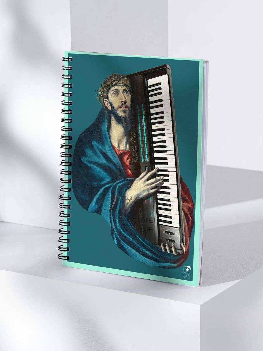 Christ Carrying the DX7 by Frank Fonik, EDM Techno Spiral Notebook product image (4)
