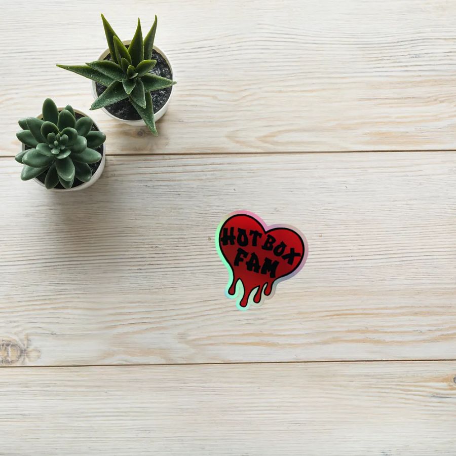 HOT BOX FAM SOLID RED LOGO STICKER product image (10)