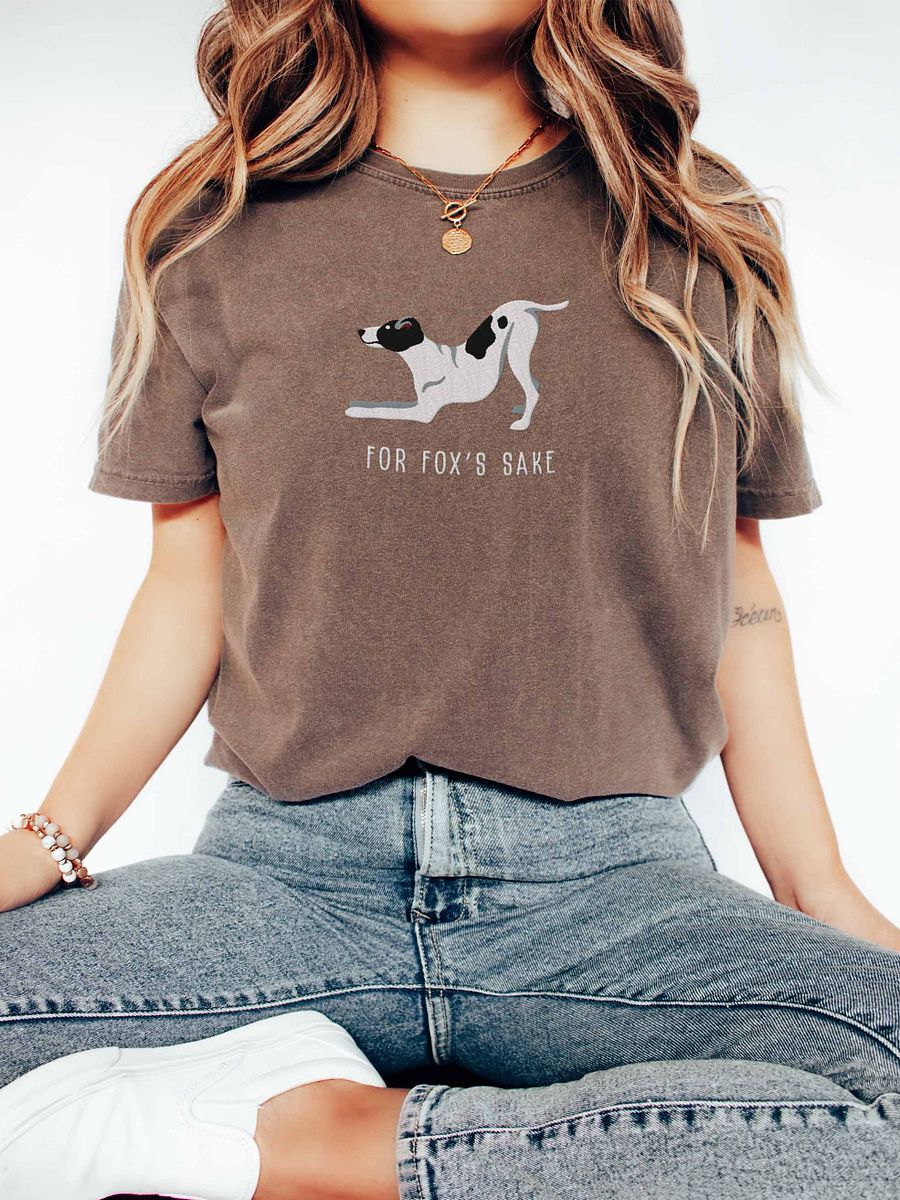 For Fox's Sake T-Shirt(Embroidered) of a Smooth Fox Terrier(Black & White) product image (2)
