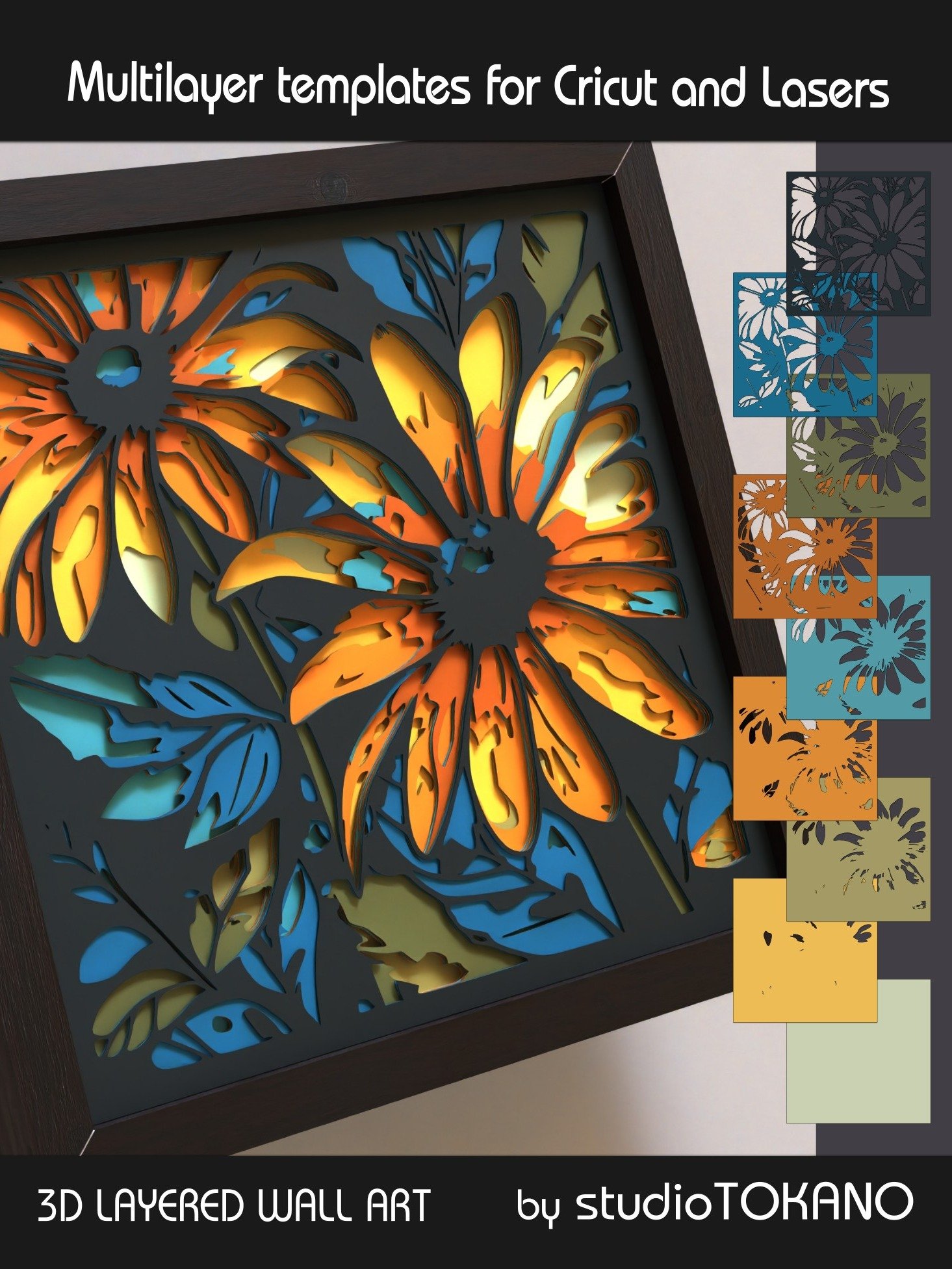 Sunflowers 3D SVG Cut File product image (7)