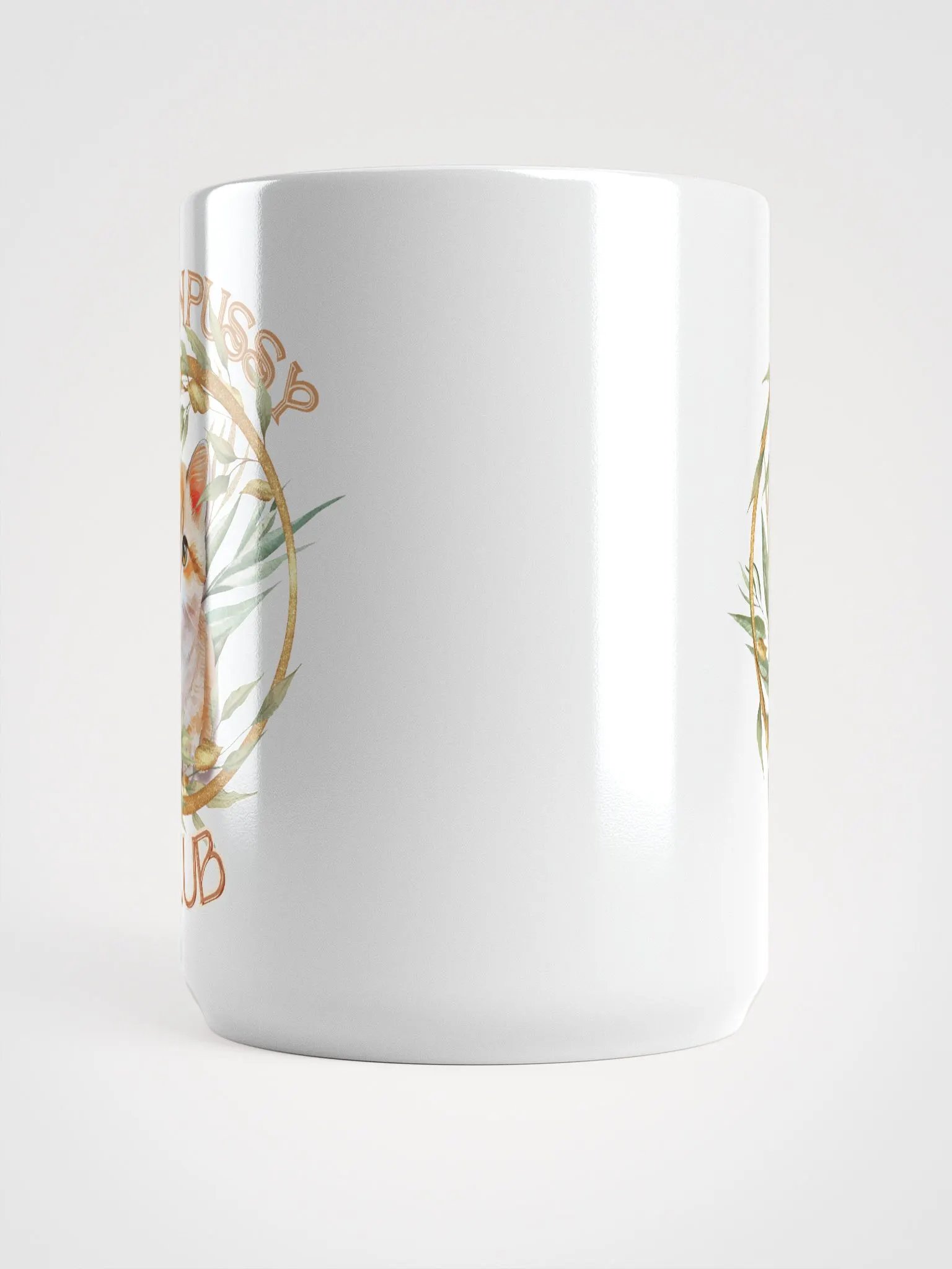 GOLDEN PUSSY CLUB white glossy mug product image (2)