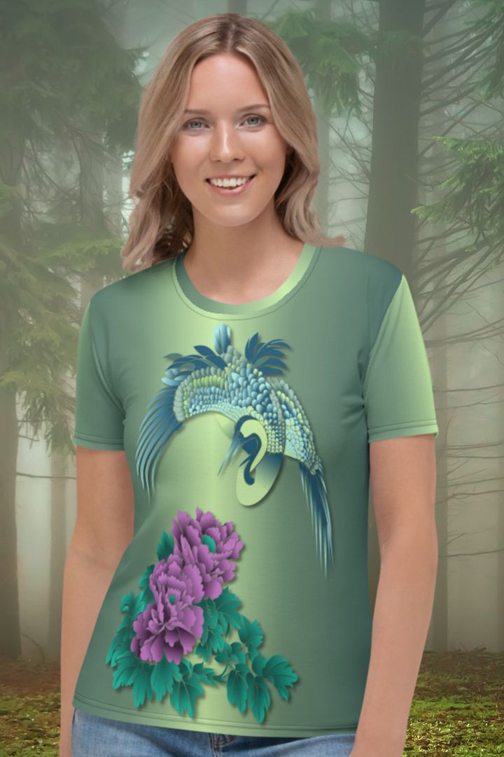 Japanese Crane All Over Print T-shirt product image (1)