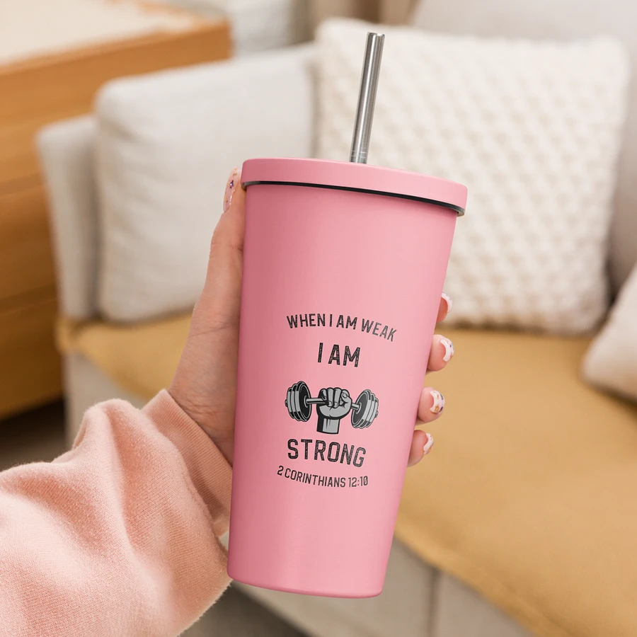 I Am Strong 20 oz. Isolated Cup: Pink product image (15)