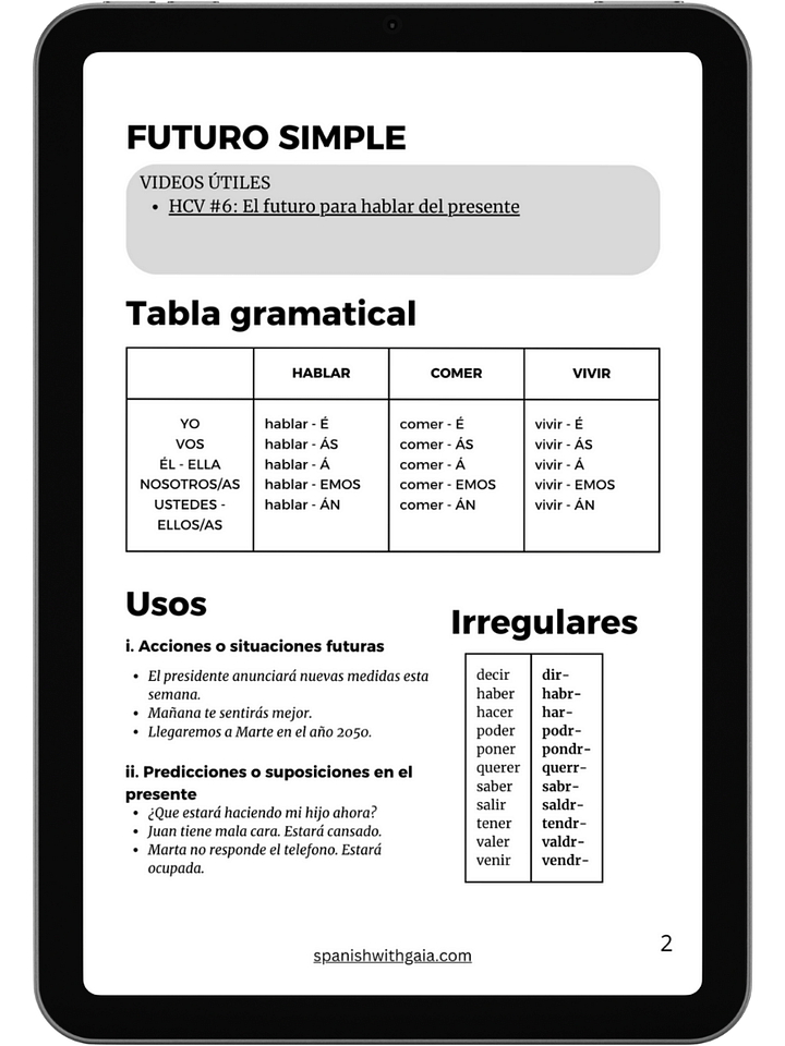 PDF FUTURO simple gramática + soluciones product image (1)
