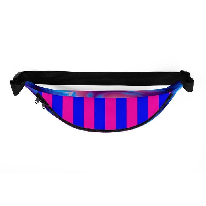 Sea Witch Star Circus Stripes Fanny Pack, Twisted Neon Pink Blue Bag, Cotton Candy Color Accessory product image (2)